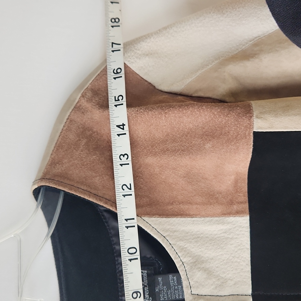 Vintage Karen Arnold Leather Patchwork Zip Up Jacket Size XL - Picture 7 of 14